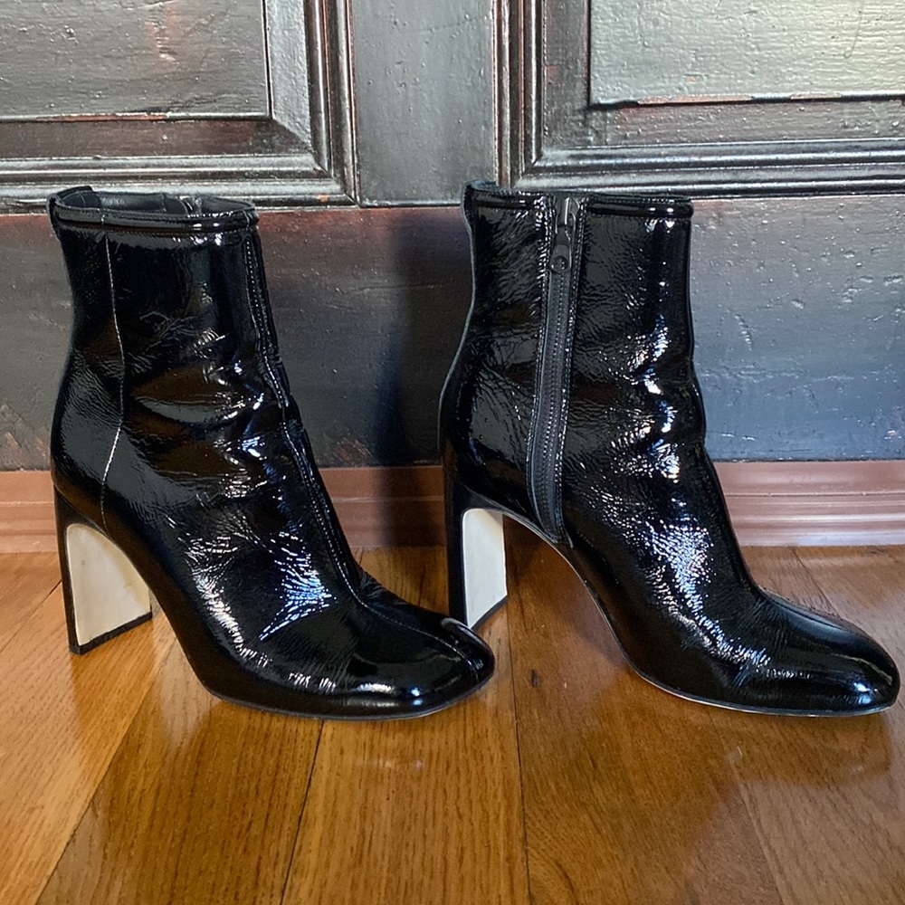 Rag & Bone Ellis Black Patent Leather Ankle Boots